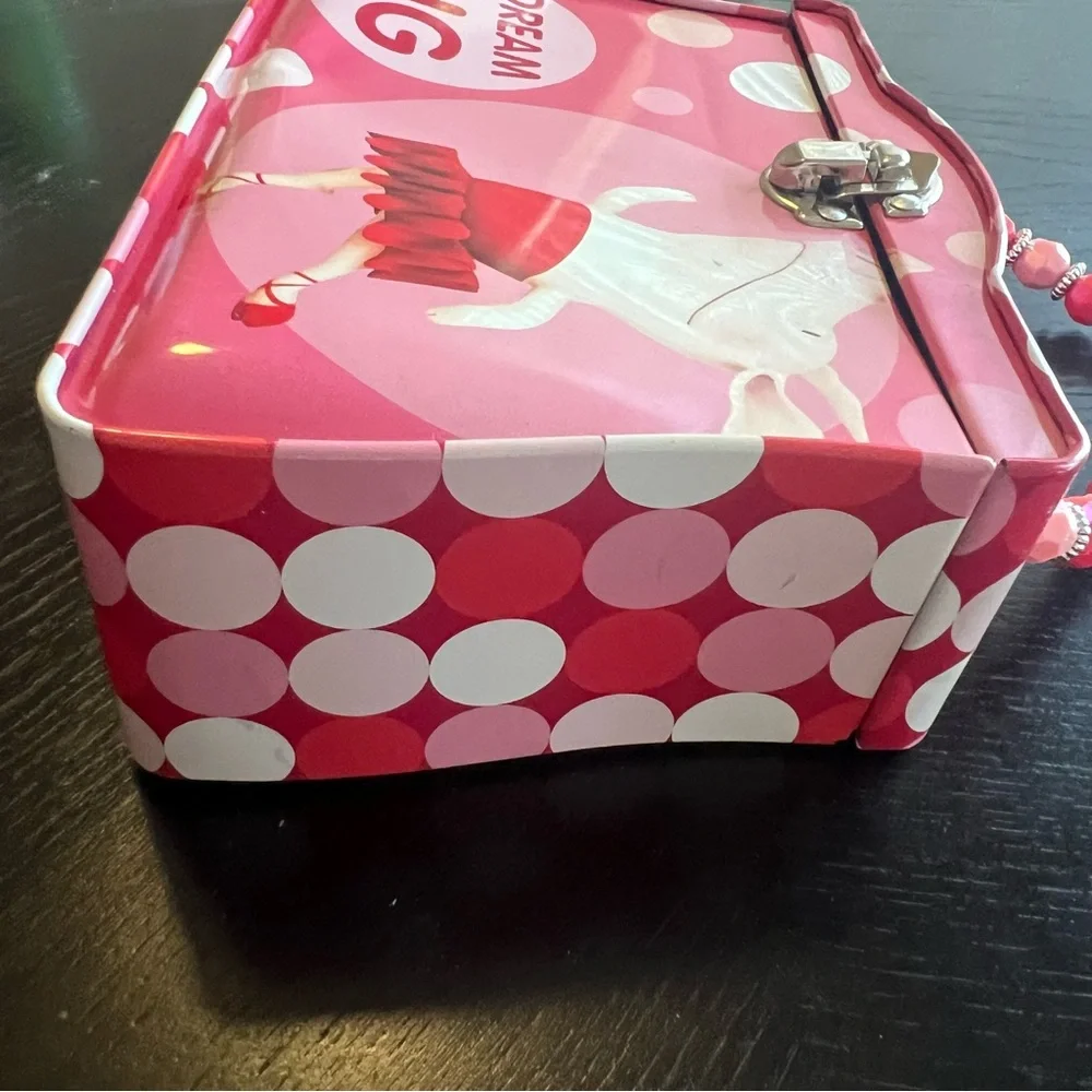 Pink 'Dream Big' Olivia Peppa Pig Style Metal Carry Case